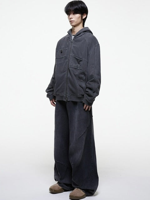 【THECOLDESTMOMENT】TCM multi hooded zip-up