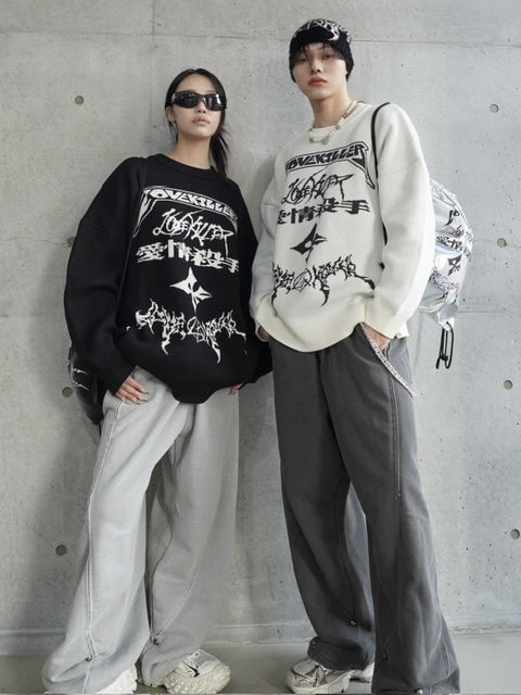 【LOVE KILLER】Total logo oversize knit