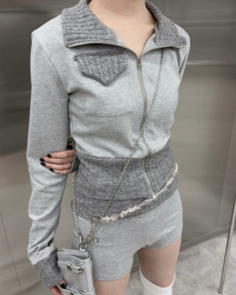 受注制【nmtc +】bi-color jacket and shorts set (3color)