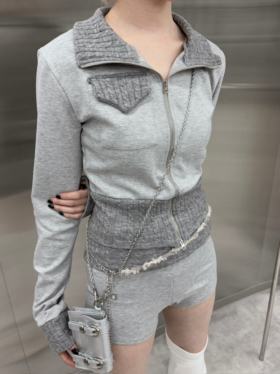 受注制【nmtc +】bi-color jacket and shorts set (3color)