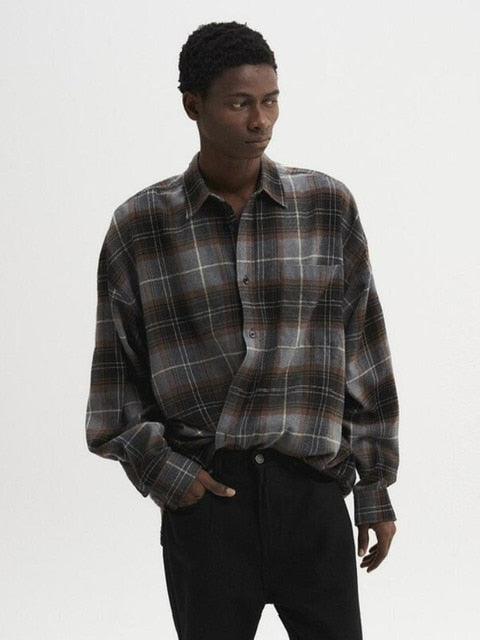 【DNSR】Oversized flannel check shirt