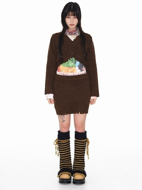 【YOUTHBATH】Damage band mini skirt