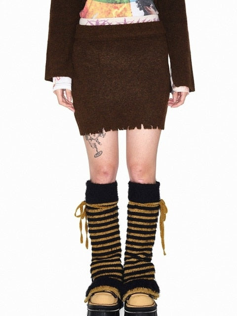 【YOUTHBATH】Stripe open leg warmer