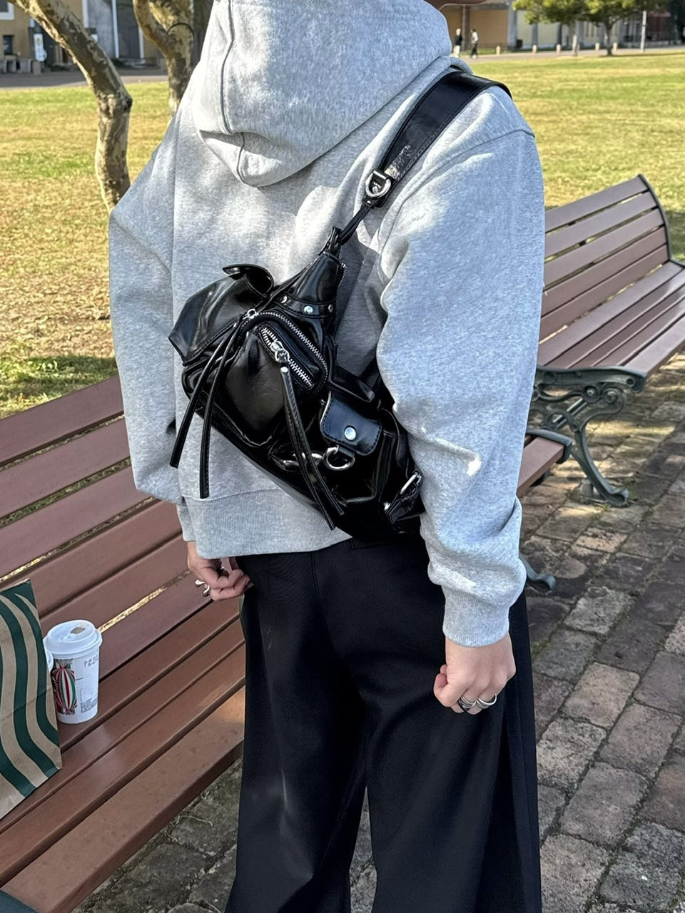 国際配送【RENOL】cropped zip up hoodie (2color)