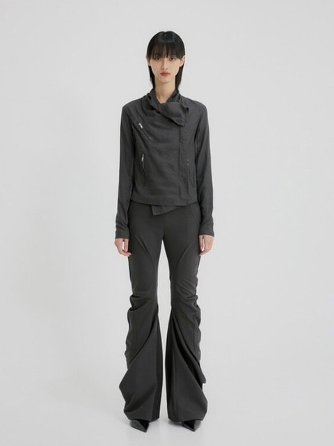FLAREUP Asymmetrical Drape Pants チャコール FLAREUP】Asymmetrical Drape Pants – PRESSING WEB SHOP