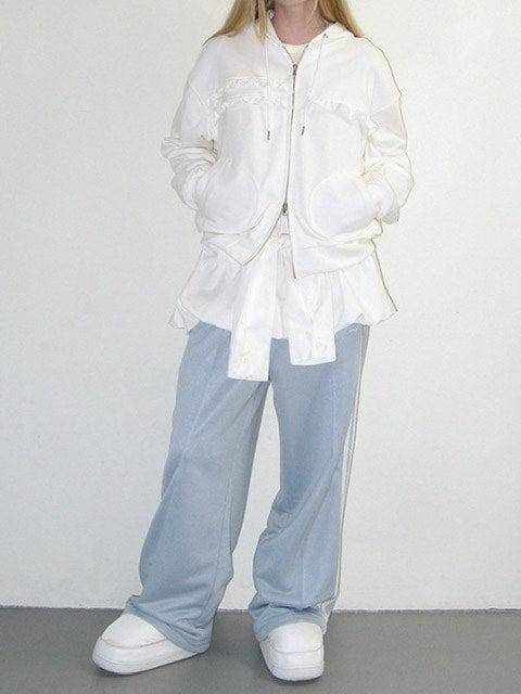 【CRANK】FRILL ZIP-UP HOODIE