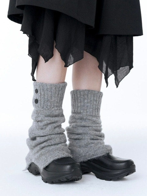 【Miseki seoul】Button knit leg warmer