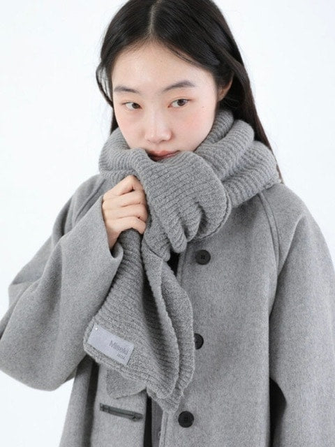 【Miseki seoul】Patch knit muffler