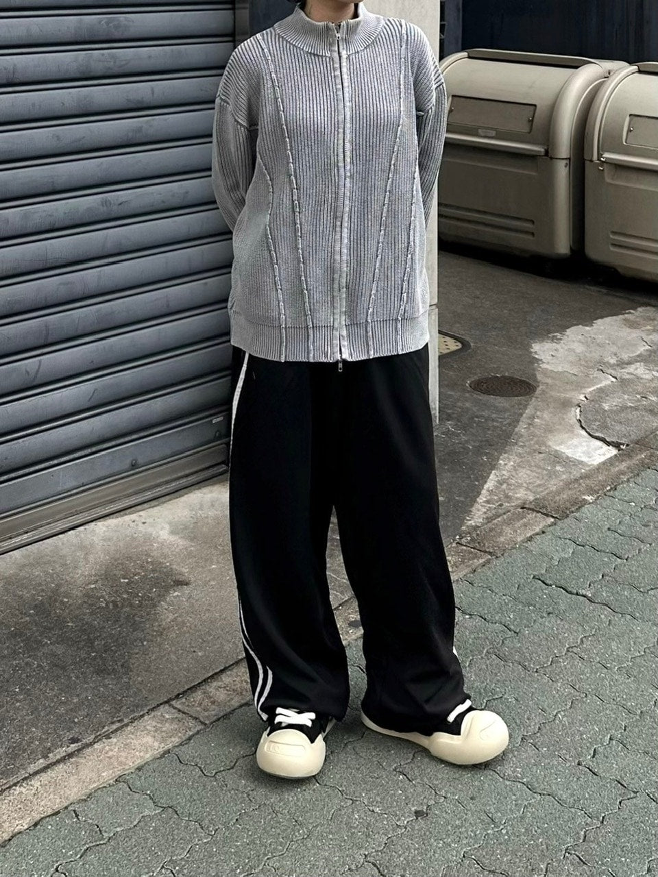 受注制【youll】wash double zip knit (2color)