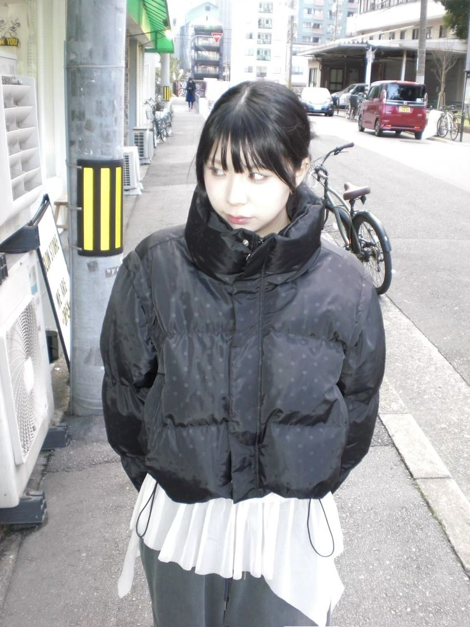 受注制【oaks】dot design corpped padding blouson