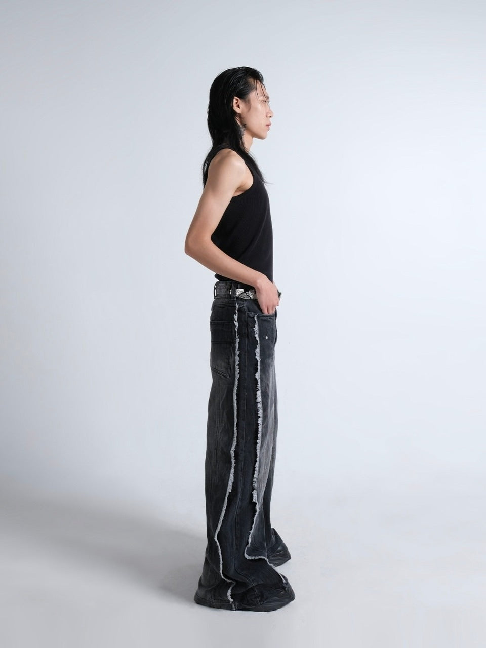 【IFEELLUCKY】Wide flare stud pants / 【アイフィールラッキー】ワイドフレアスタッズパンツ