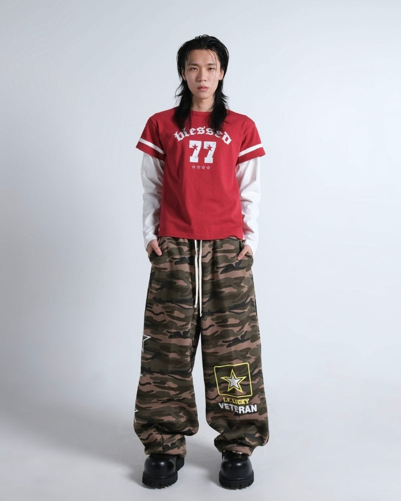 【IFEELLUCKY】Lucky army big sweat pants / 【アイフィールラッキー】ラッキーアーミービックスウェットパンツ