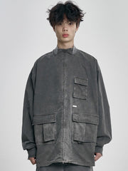 【AJOBYAJO】Ribstop Washed Cargo Shirt Jacket