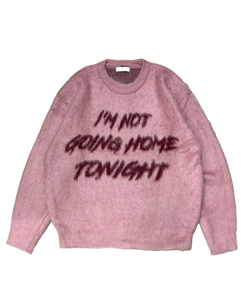 受注制【Chikashitsu +】unisex slogan knit (4color)