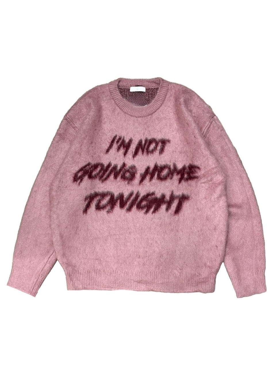 受注制【Chikashitsu +】unisex slogan knit (4color)