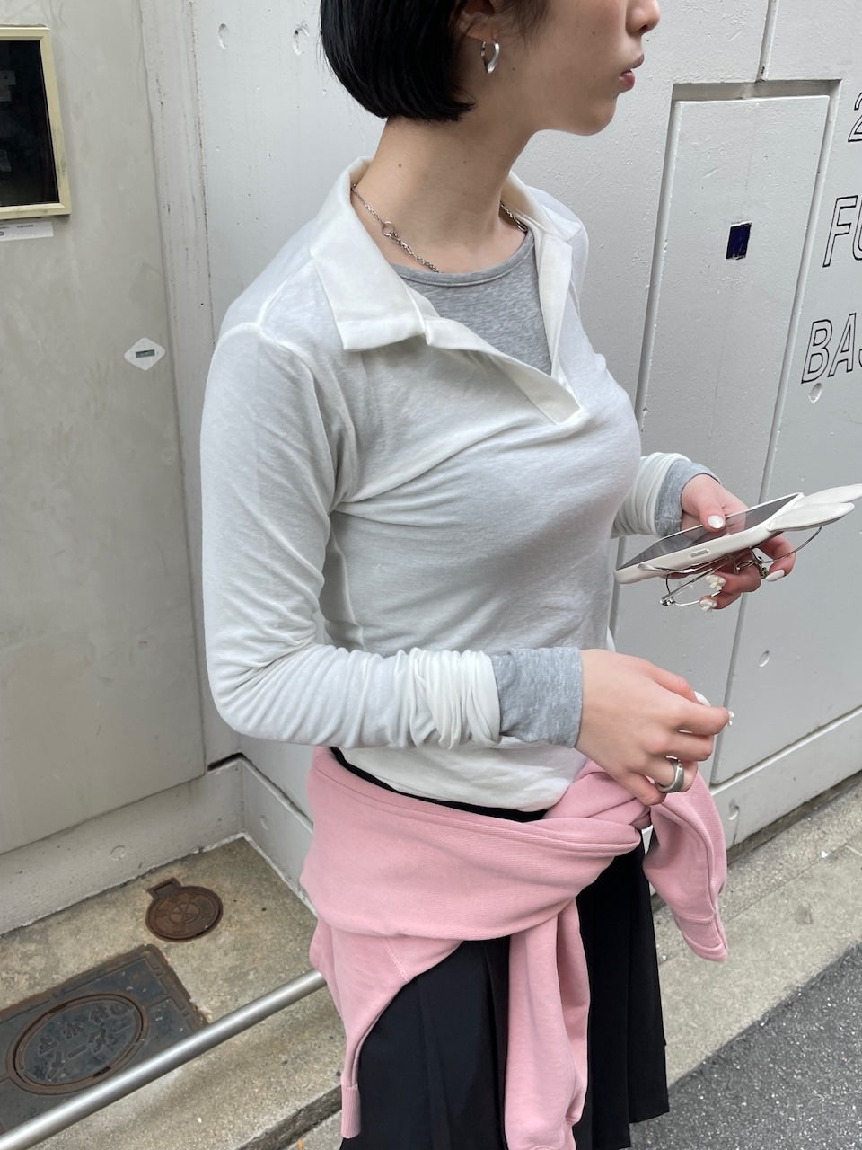 受注制【oaks】polo slim long sleeve (3color)