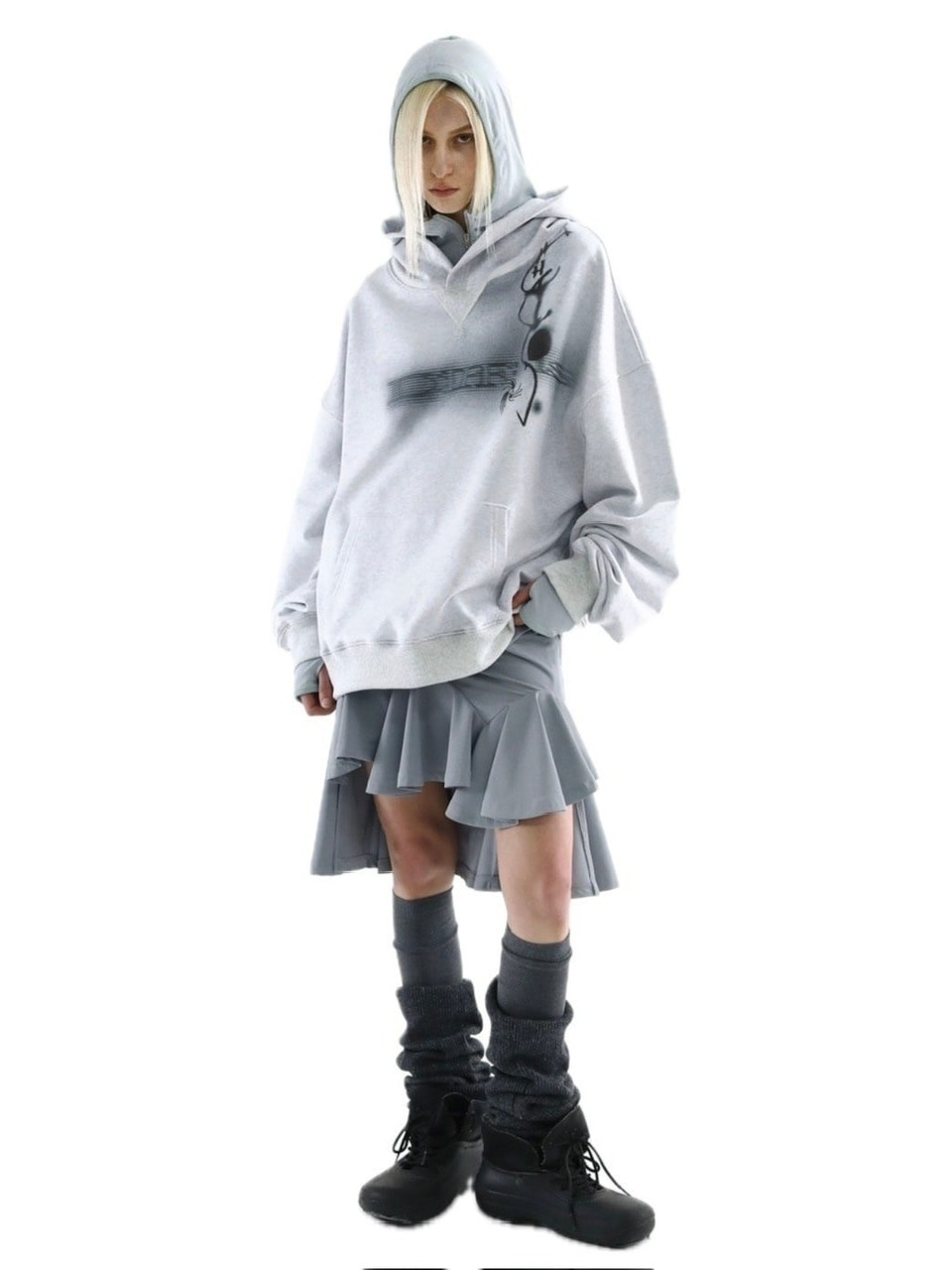 【DIFFERENTIS】Draped Jersey Skirt