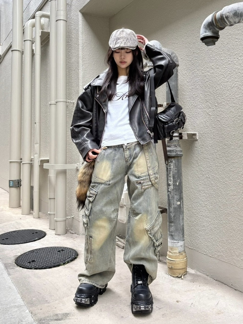受注制【Never mind the XU】layered denim pants / 【エックスユー ドッグ】レイヤードデニムパンツ