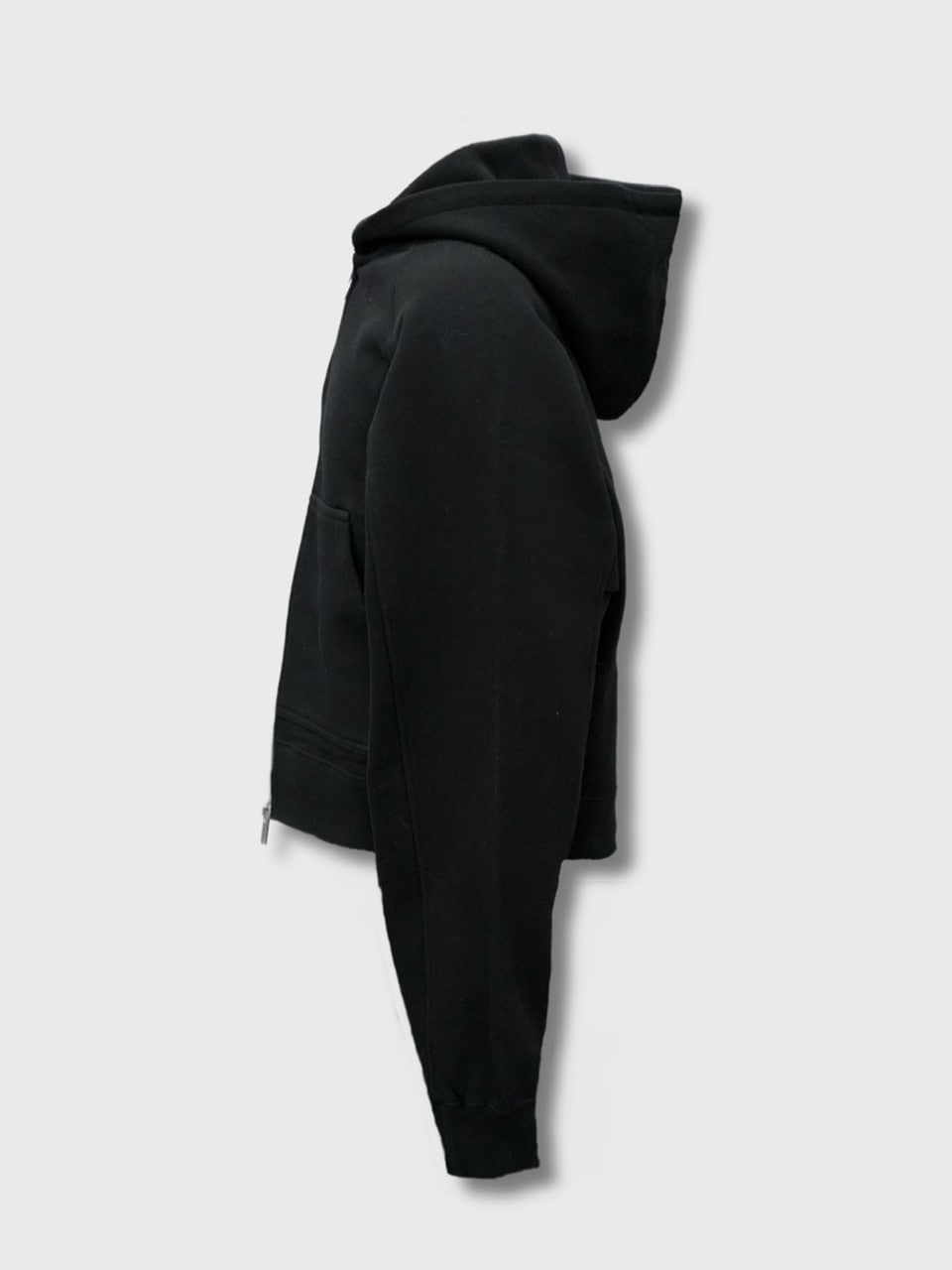 【CS】cropped double zip hoodie (black)