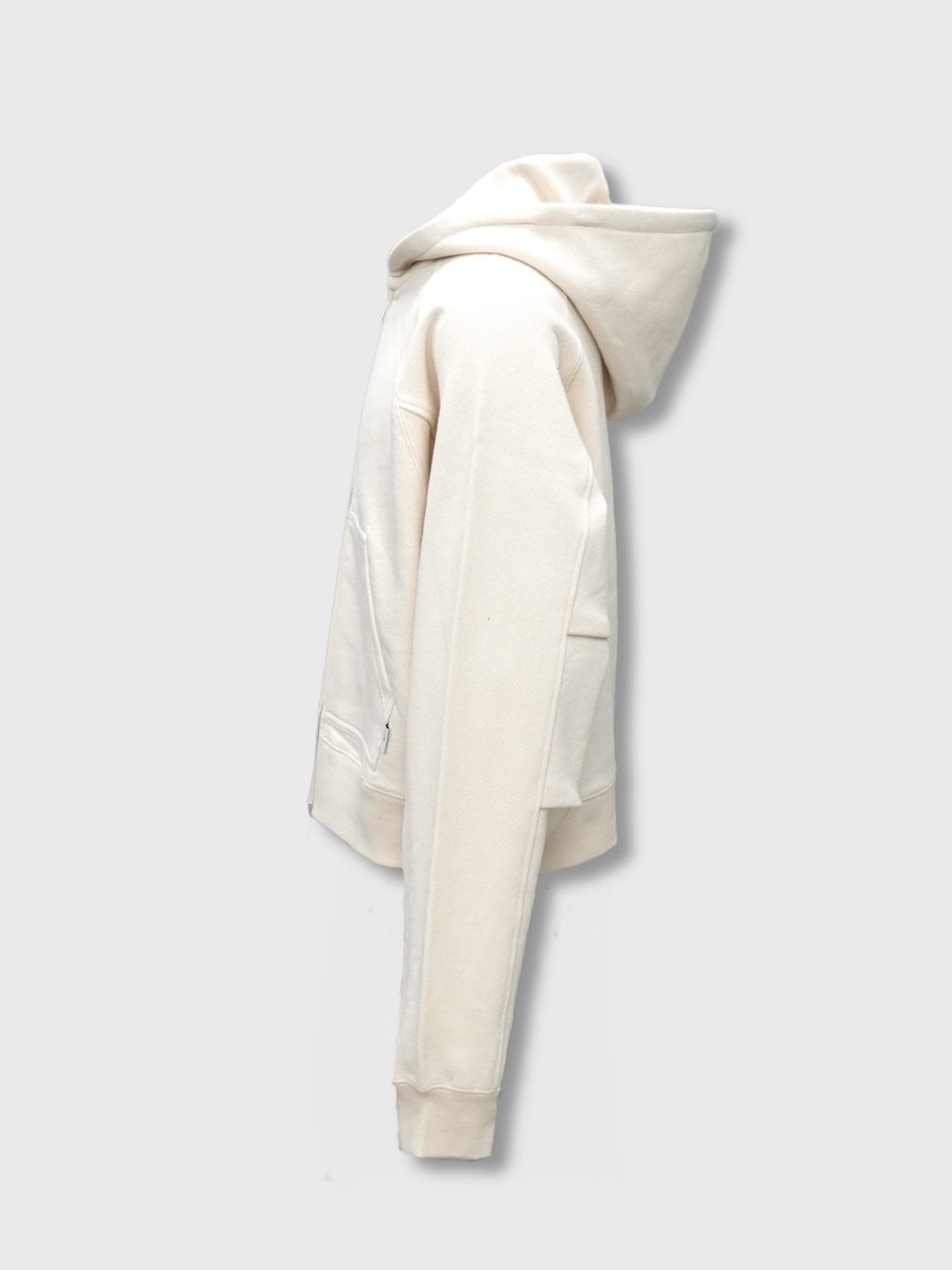 【CS】cropped double zip hoodie (ivory)