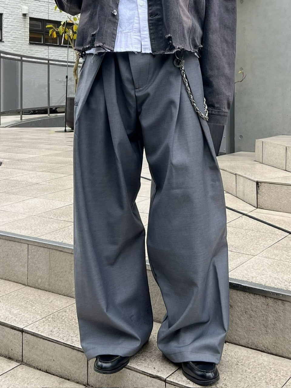 大阪店WEB限定受注制【Chikashitsu +】double tuck balloon slacks (2color)