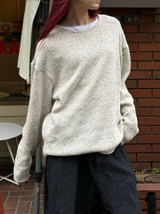 受注制【Chikashitsu +】loose fit round knit (4color)