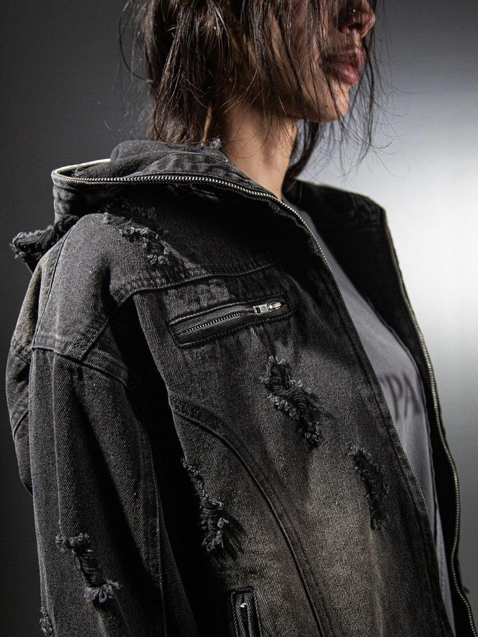 【DIG YOUR OWN GRAVE】DENIM HOOD JKT / 【ディグユアオウングレイブ】フード長袖デニムジャケット