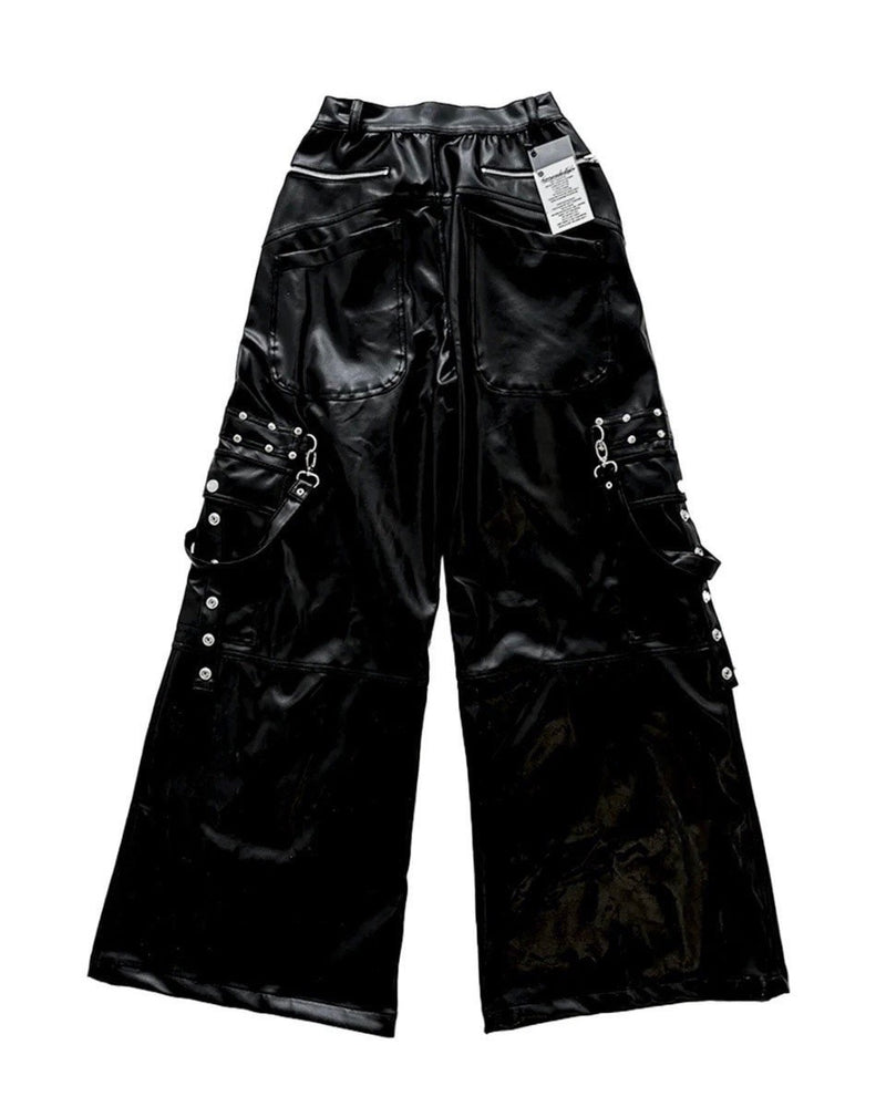 【haveyoudiedbefore?】Bondage, Leather Oversized Pants /【ハブユーダイドビフォー】ボンテージコーティングオーバーサイズワイドパンツ
