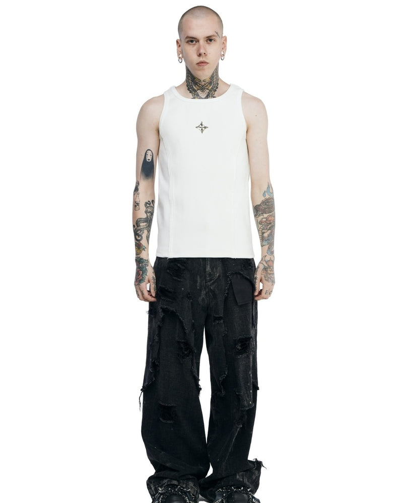 【BLR BLUER】Logo Rivet Sleeveless