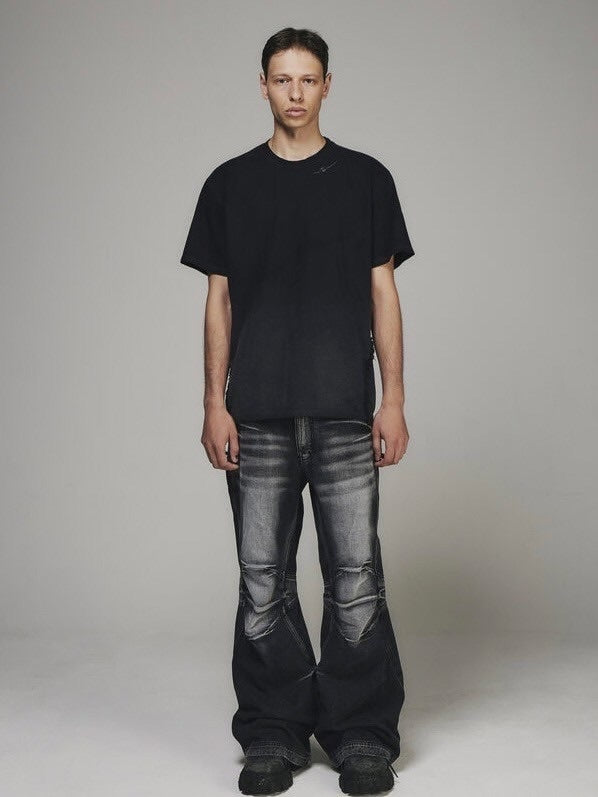 【BLR BLUER】DESTROYED GRADATION BLEACHED SHORT SLEEVE