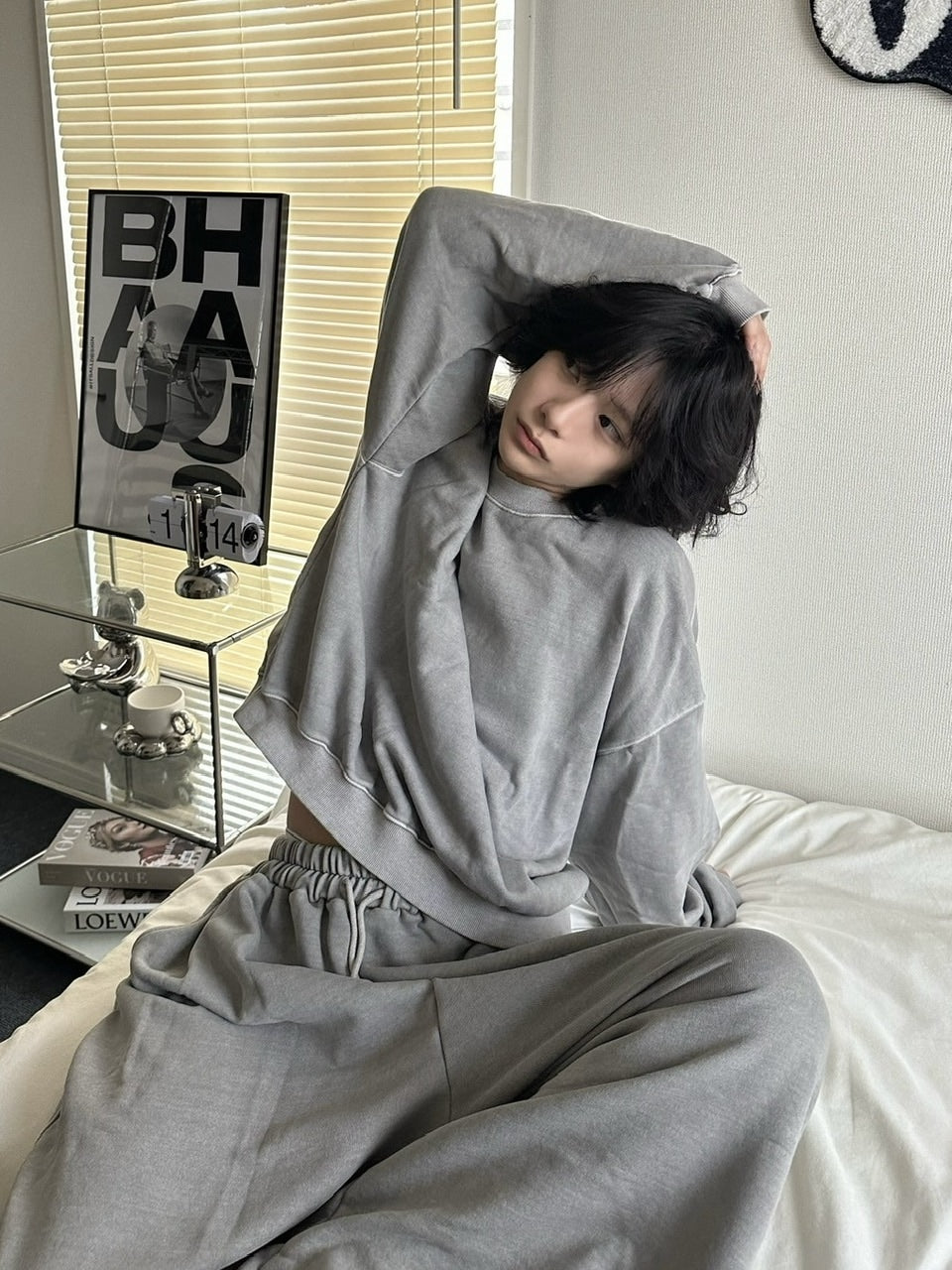 受注制【LUV CODE】pigment sweat shirt (2color)