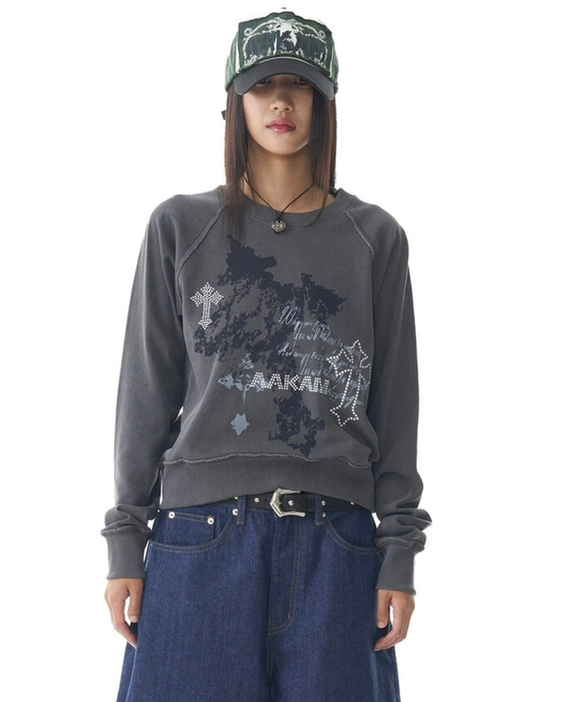 【AAKAM】Cross Studded Sweatshirts