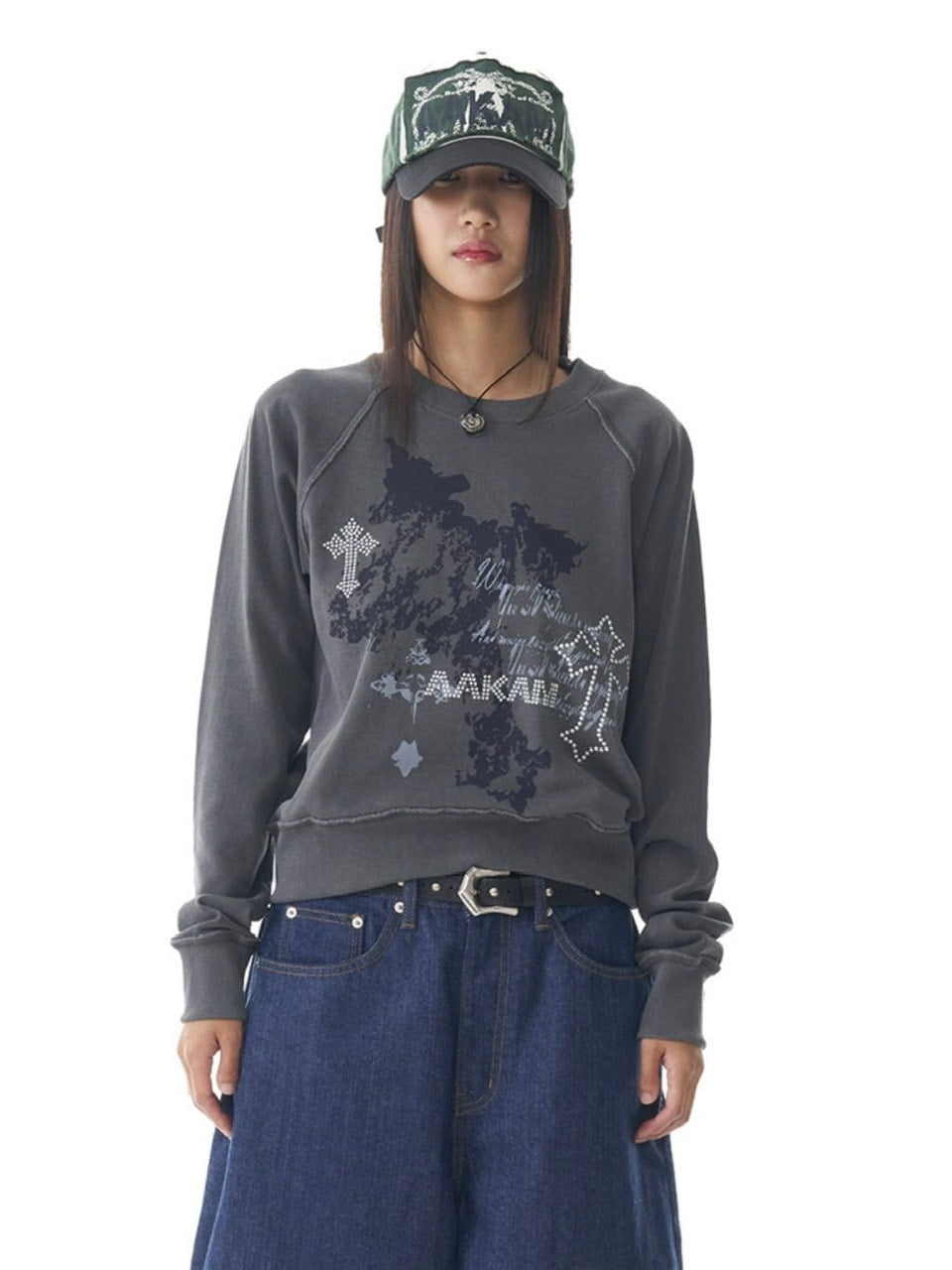 【AAKAM】Cross Studded Sweatshirts