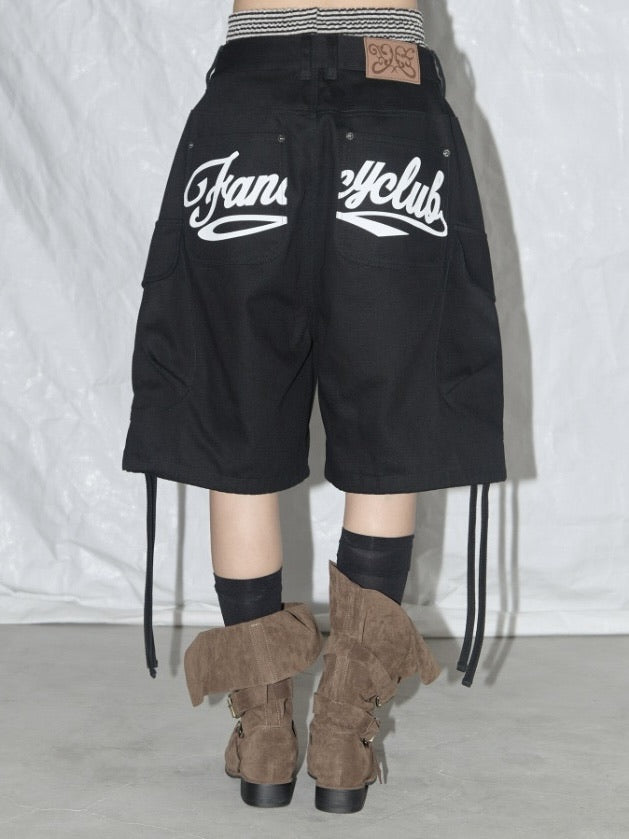 【FANCY CLUB】CARGO LETTERING BERMUDA PANTS