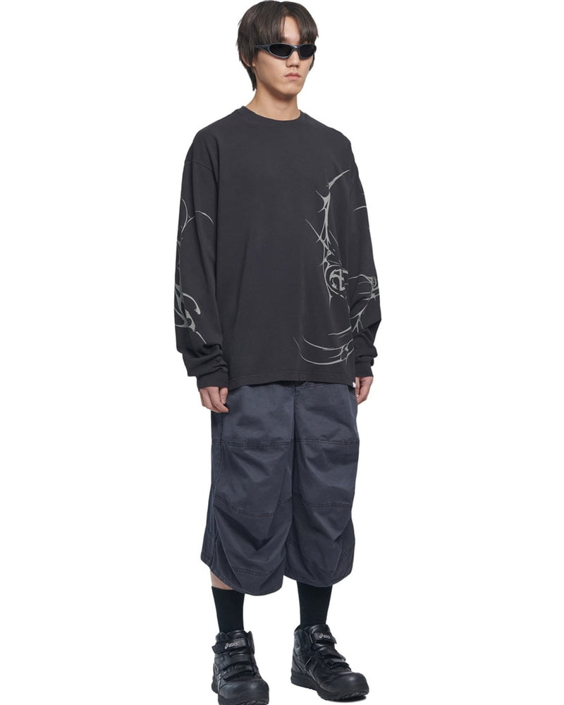 【NOMANUAL】M.P GRAPHIC LONG SLEEVE TEE / 【ノーマニュアル】グラフィックプリント長袖Tシャツ