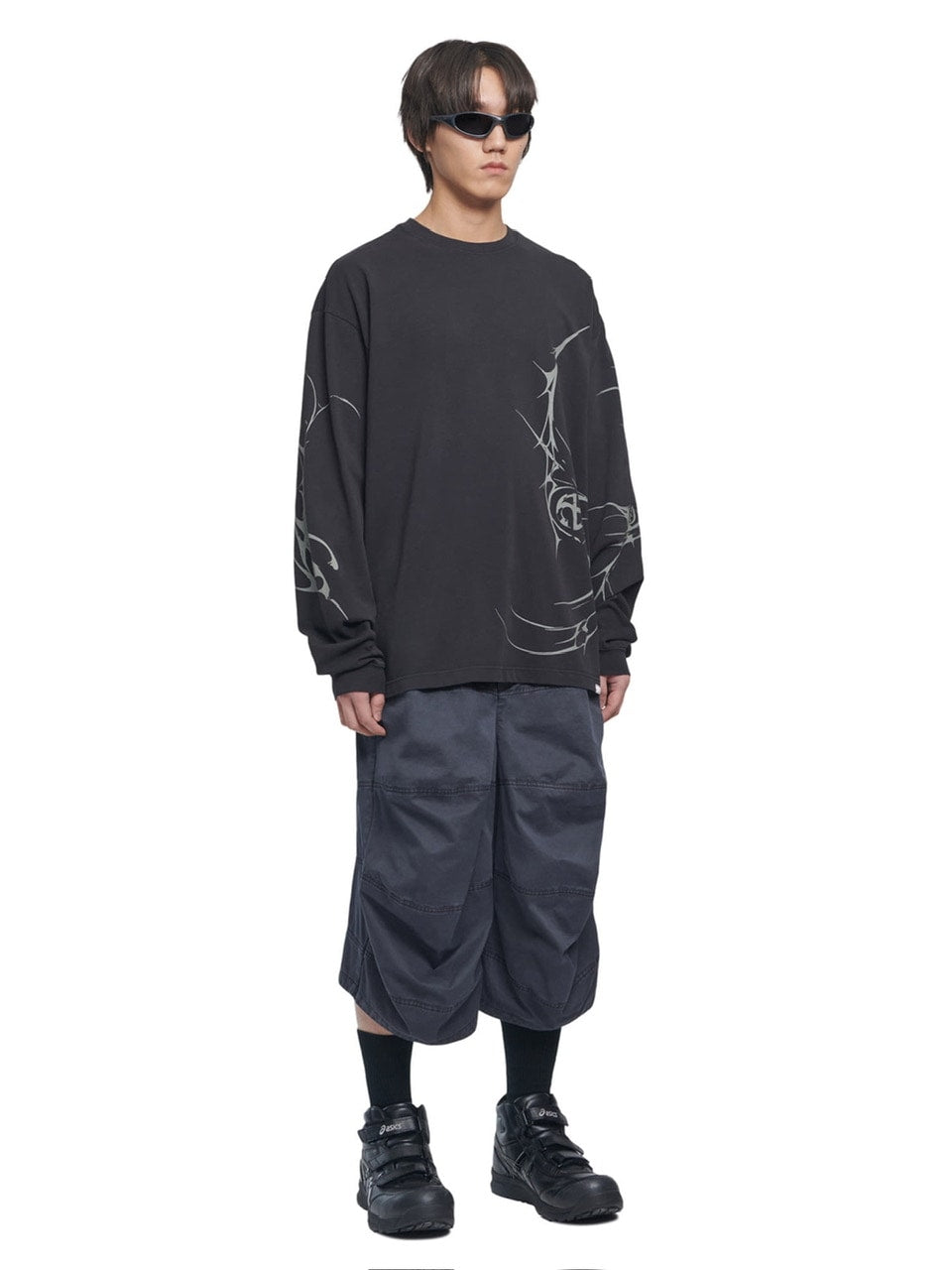 【NOMANUAL】M.P GRAPHIC LONG SLEEVE TEE / 【ノーマニュアル】グラフィックプリント長袖Tシャツ