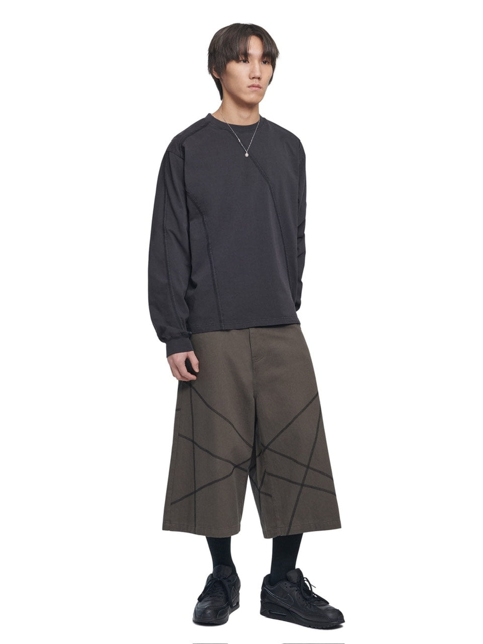 【NOMANUAL】OVERDYED CUTTING LONG SLEEVE TEE