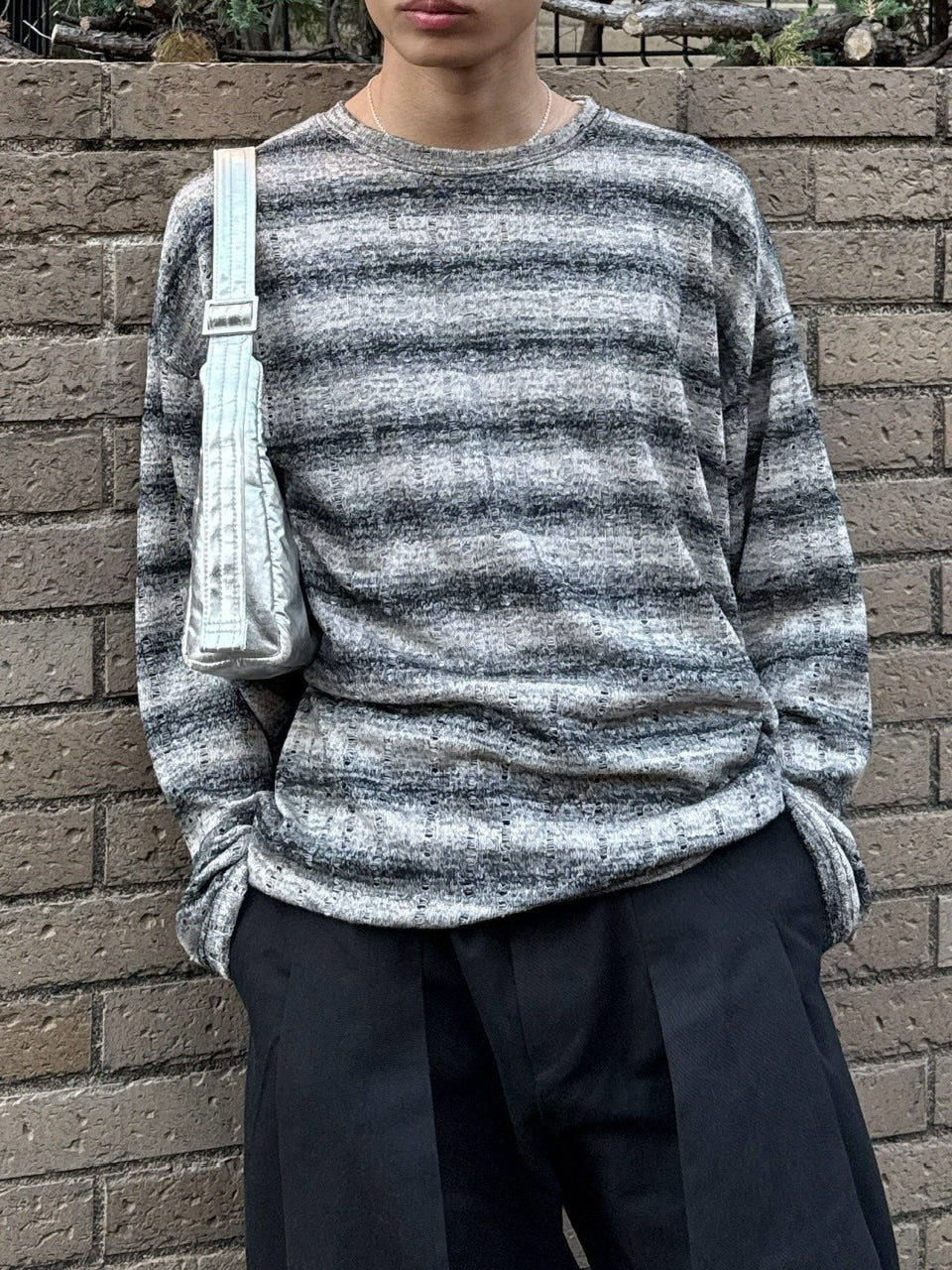 【Chikashitsu +】gradation border knit (5color) / 【チカシツプラス】グラデーションボーダー長袖ニット