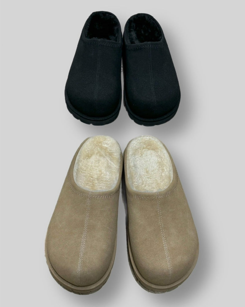 受注制【Chikashitsu +】volume toe suede mule (2color)