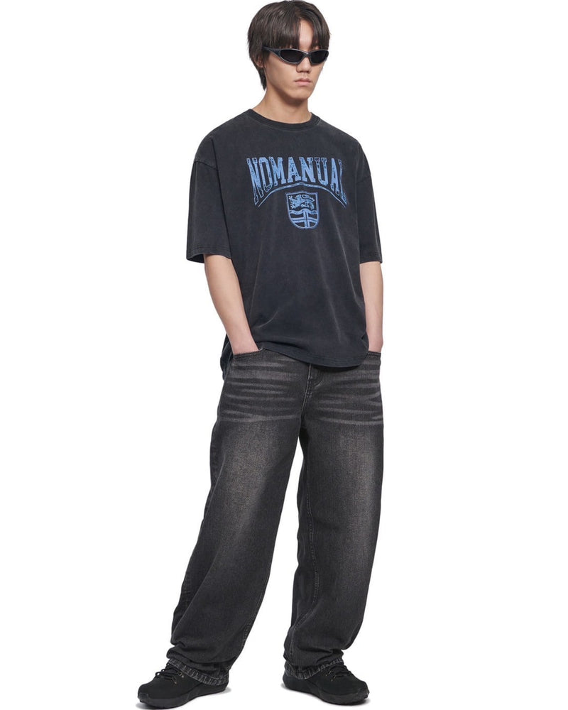 【NOMANUAL】EMBLEM WASHED T-SHIRT