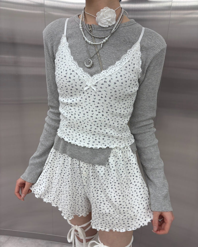 受注制【nmtc +】flower camisole (2color)