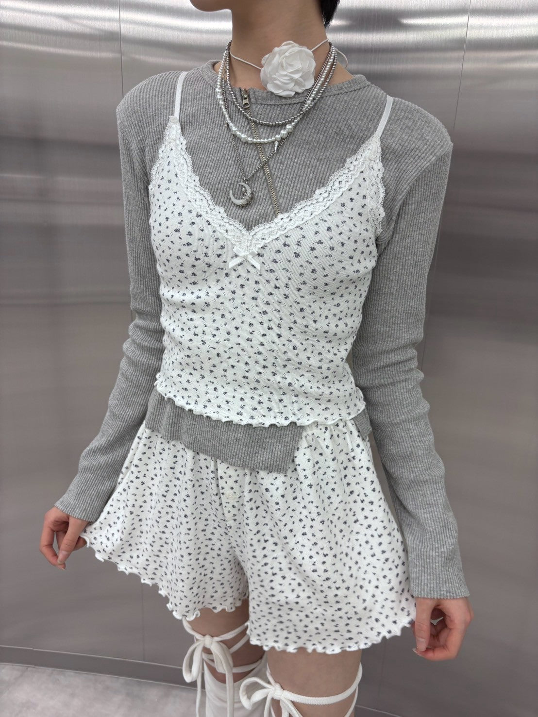 受注制【nmtc +】flower mini shorts (2color)