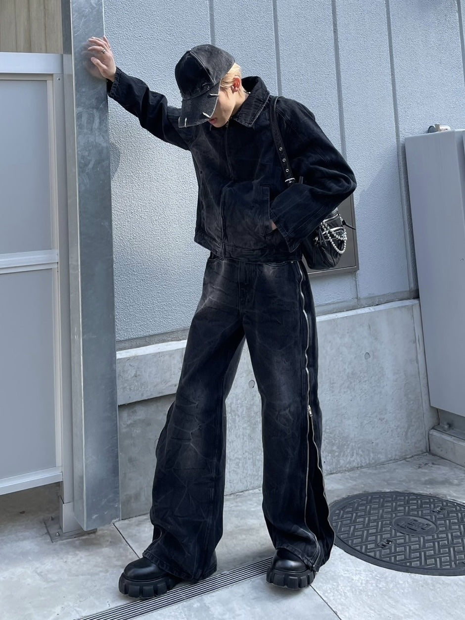 受注制【nmtc +】side zip denim jacket