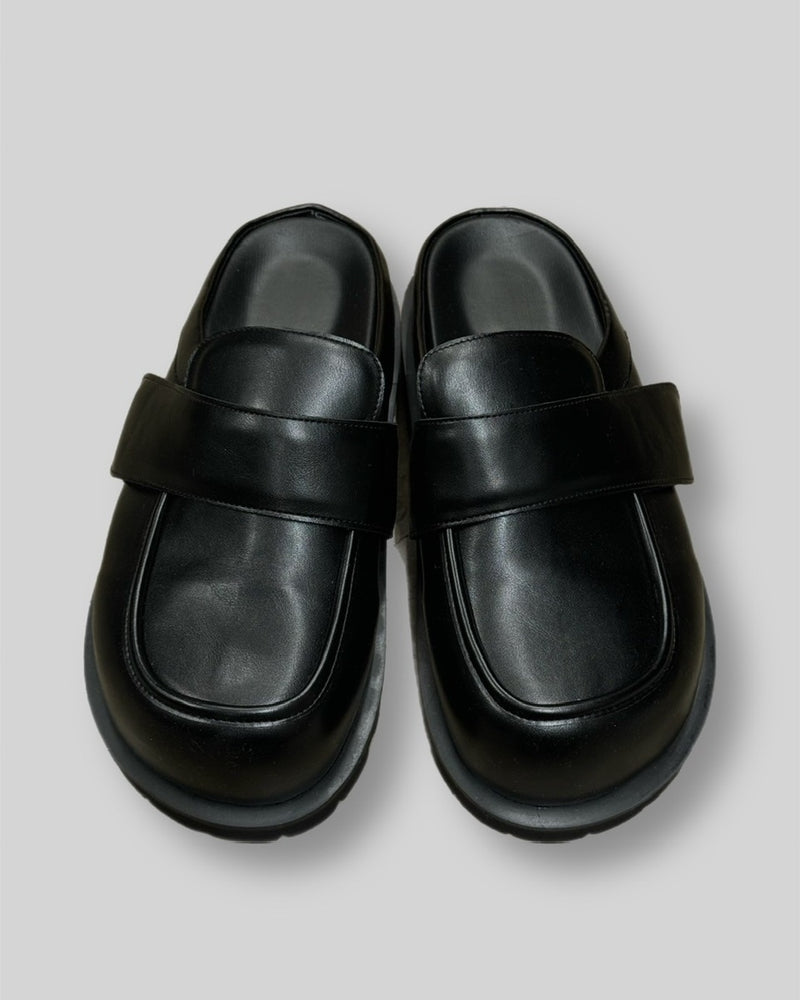 【Chikashitsu +】volume toe loafer like mule