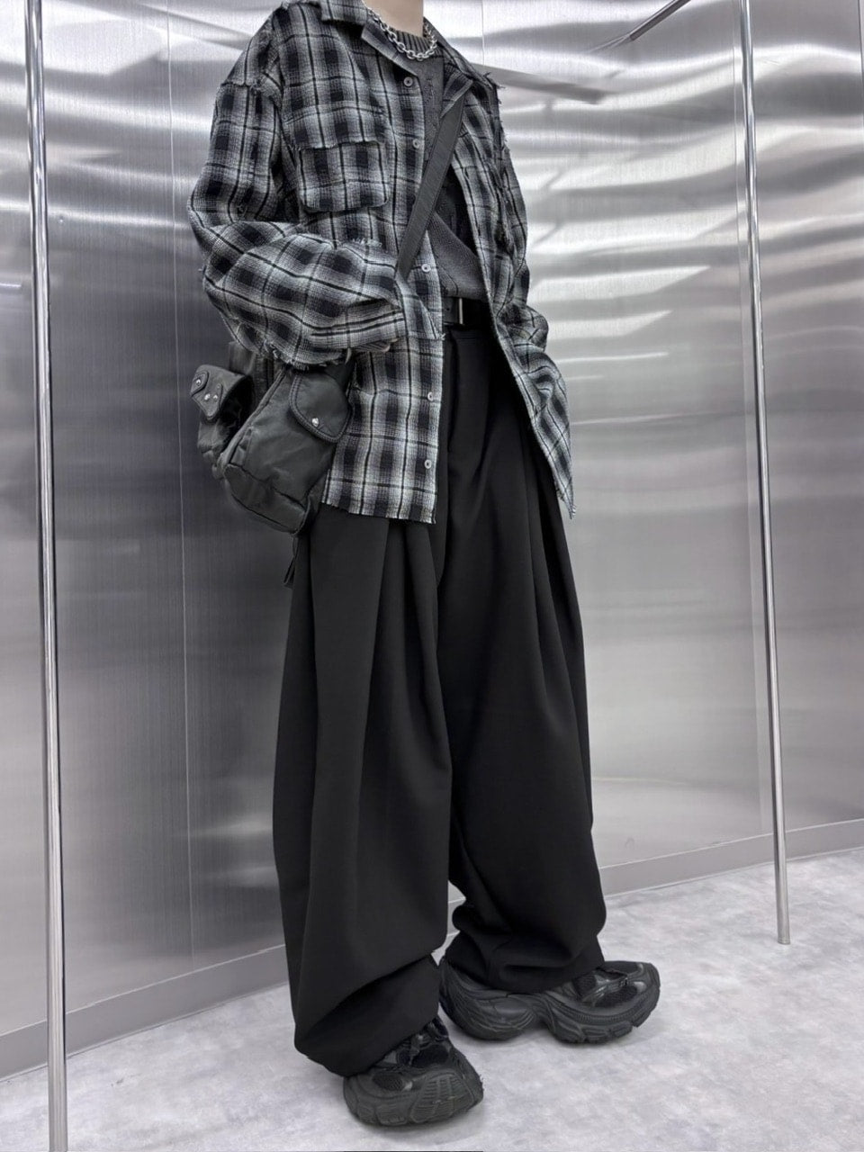 受注制【nmtc +】pin tuck wide slacks (2color)