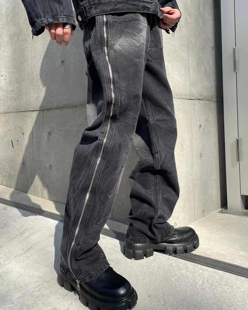 受注制【nmtc +】side zip denim pants
