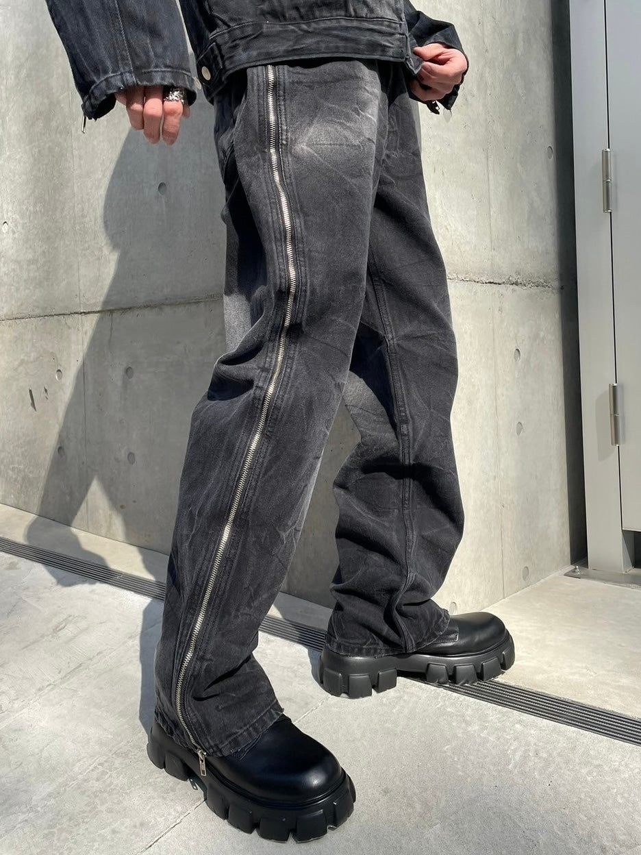 受注制【nmtc +】side zip denim pants