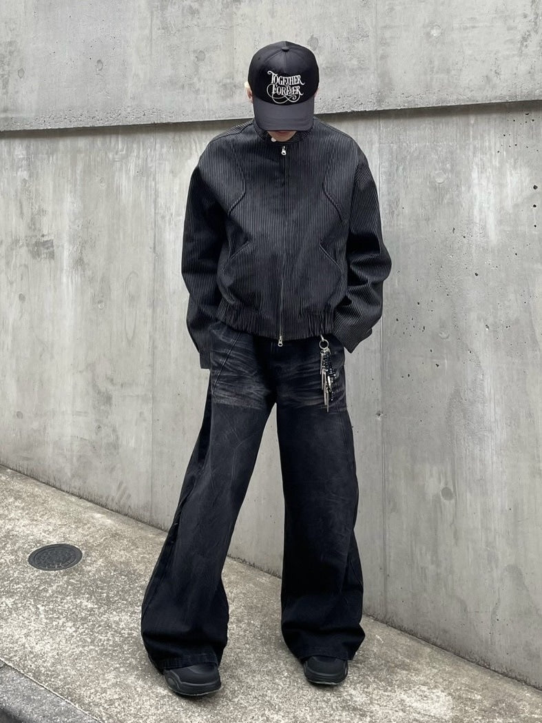 受注制【nmtc +】pin stripe denim jacket