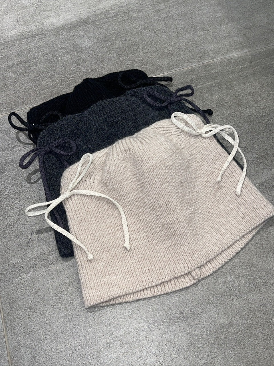 受注制【nmtc +】ear ribbon beanie (3color)