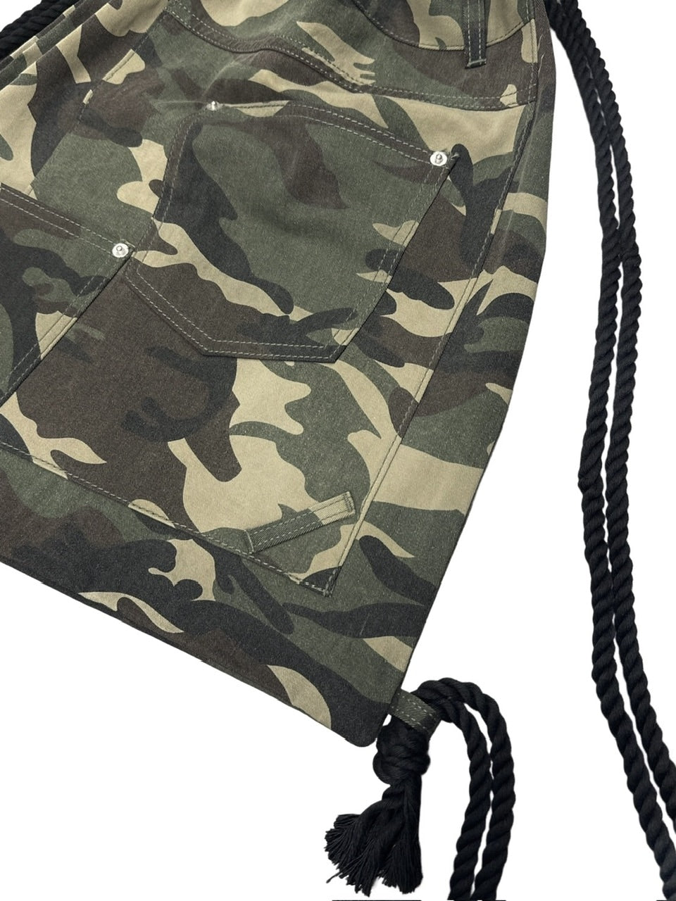 受注制【Never mind the XU】camouflage denim knapsack / 【ネバーマインドザエックスユー】カモフラージュナップザック